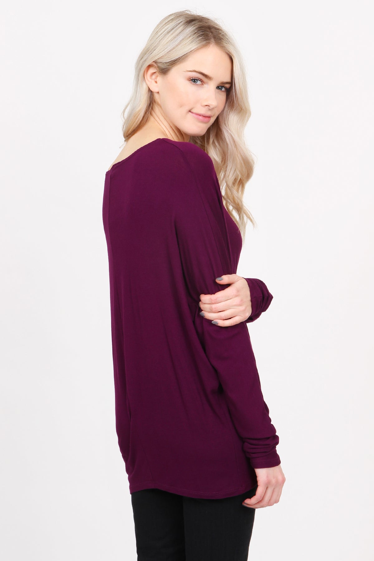 Long Sleeve Dolman Off-Shoulder Top – Riah Fashion