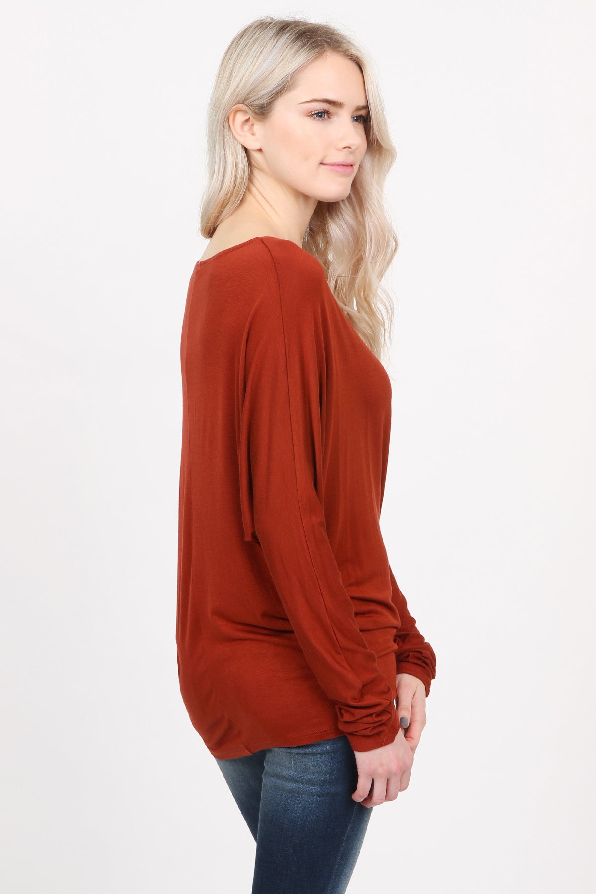 Long Sleeve Dolman Off-Shoulder Top – Riah Fashion