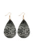 SNAKE SKIN TEARDROP LEATHER EARRINGS