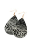 SNAKE SKIN TEARDROP LEATHER EARRINGS