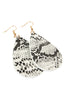 SNAKE SKIN TEARDROP LEATHER EARRINGS