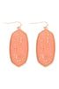 VE2589 - GOLD SPECKLED OVAL STONE DROP EARRINGS